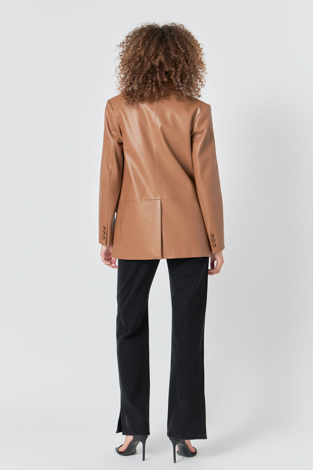 ENDLESS ROSE - Faux Leather Blazer - BLAZERS available at Objectrare