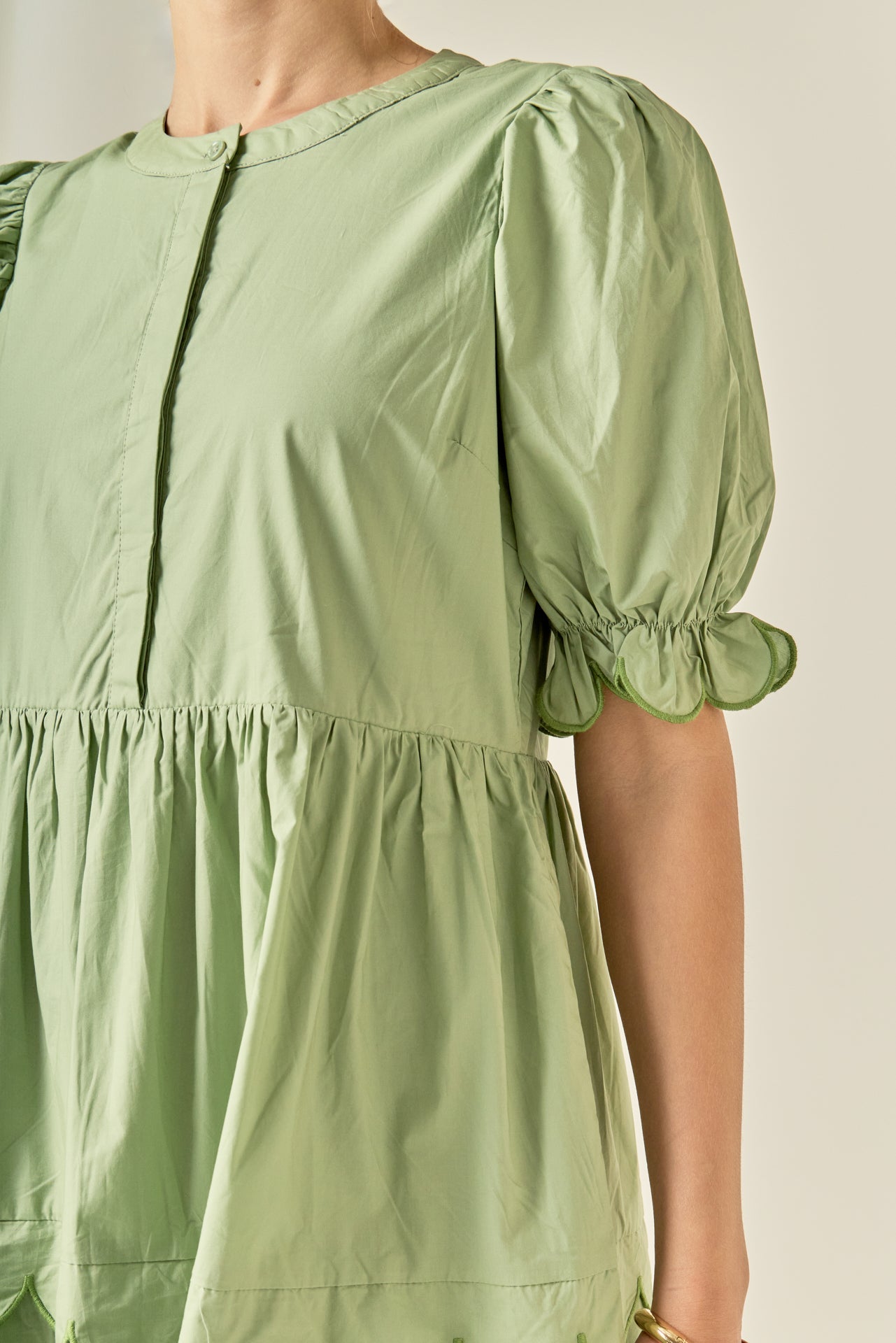 Scalloped Edge Midi Dress