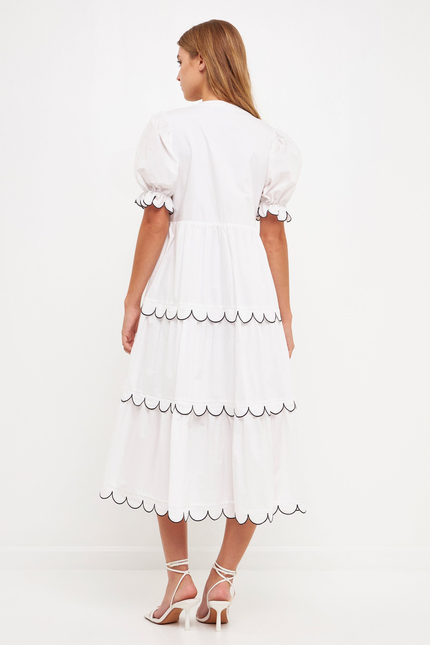 ENGLISH FACTORY - Scalloped Edge Midi Dress - DRESSES available at Objectrare