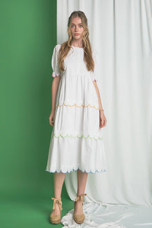 ENGLISH FACTORY - English Factory - Scalloped Edge Midi Dress - DRESSES available at Objectrare