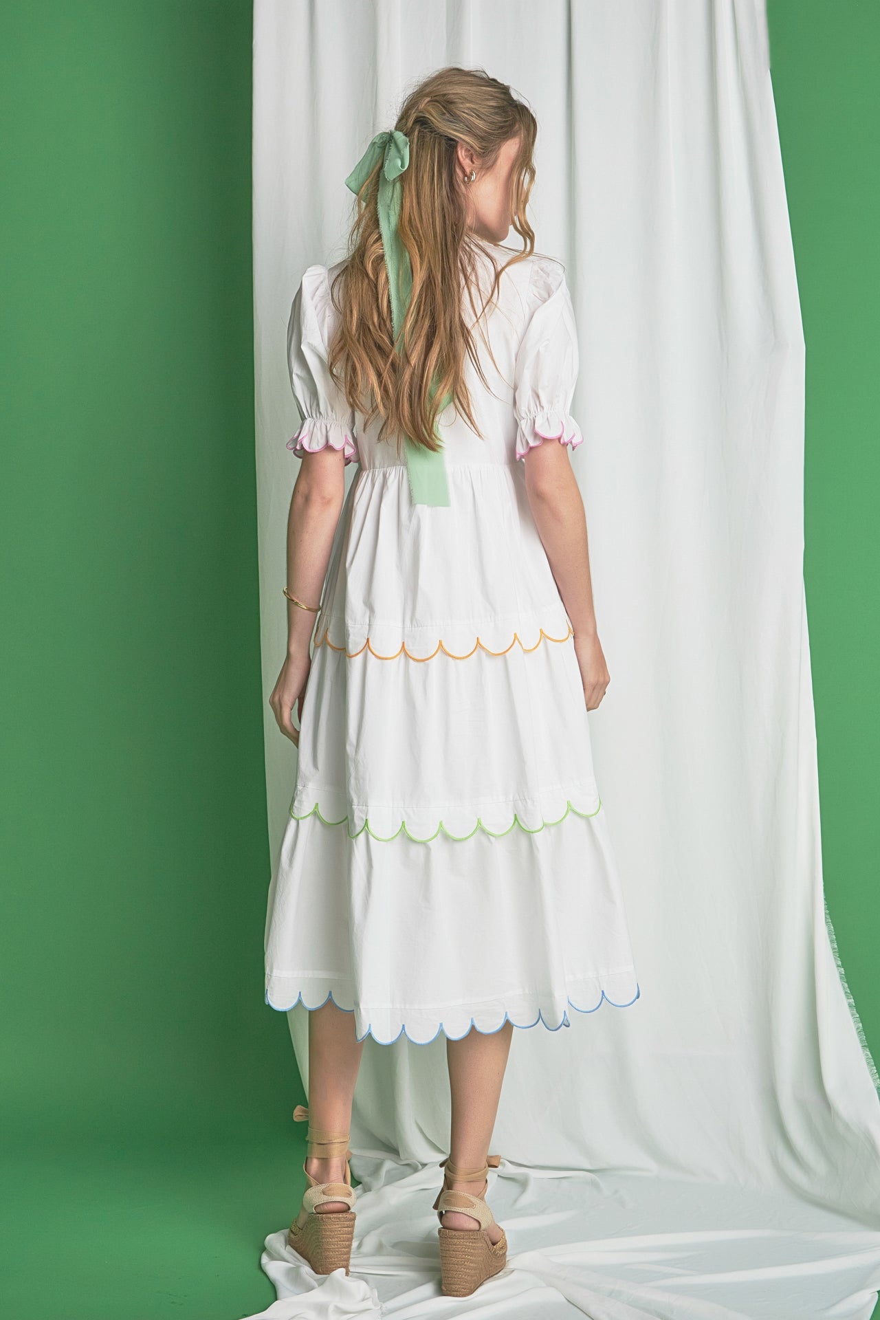 ENGLISH FACTORY - English Factory - Scalloped Edge Midi Dress - DRESSES available at Objectrare