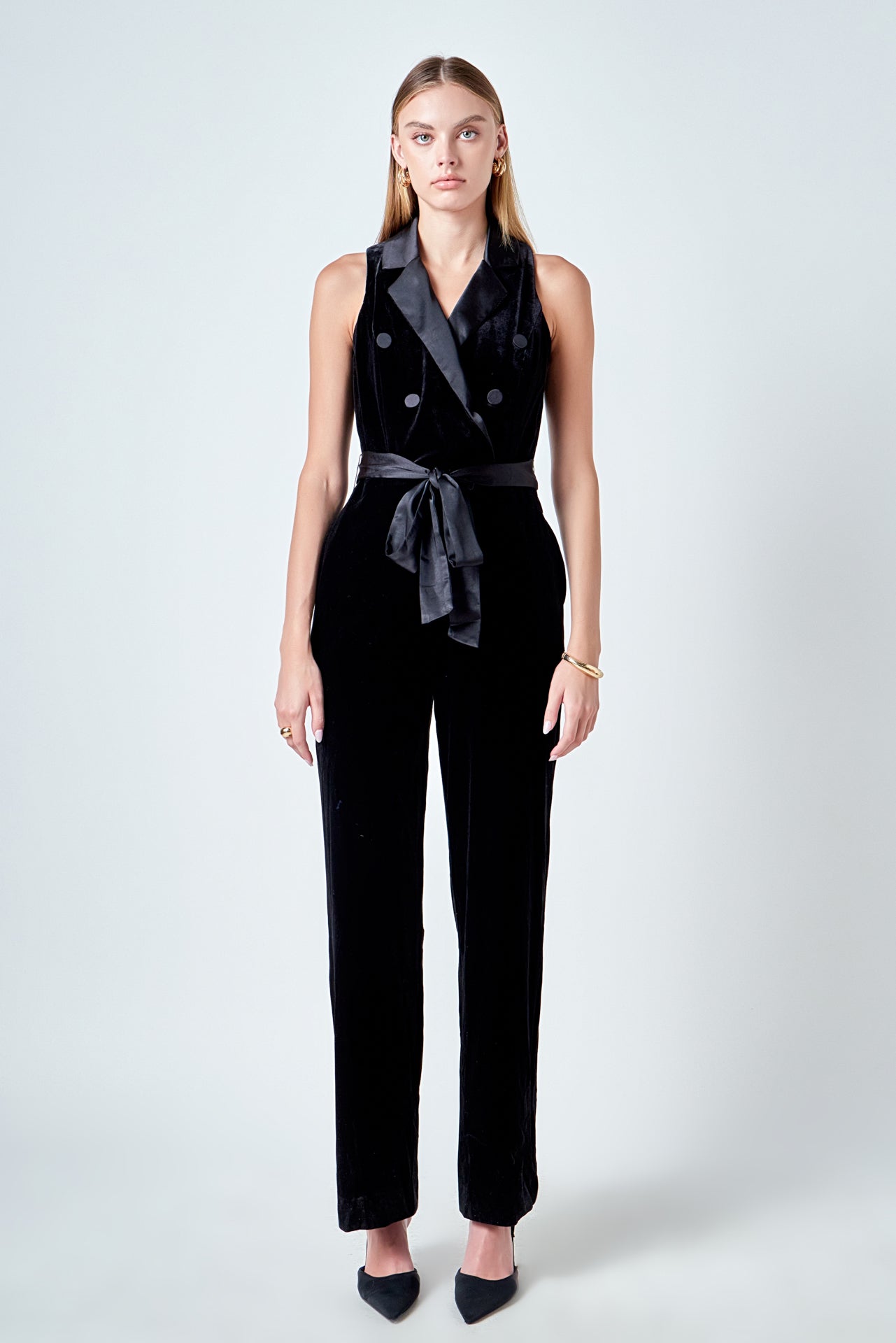 ENDLESS ROSE - Sleeveless Velvet Jumpsuit - JUMPSUITS available at Objectrare