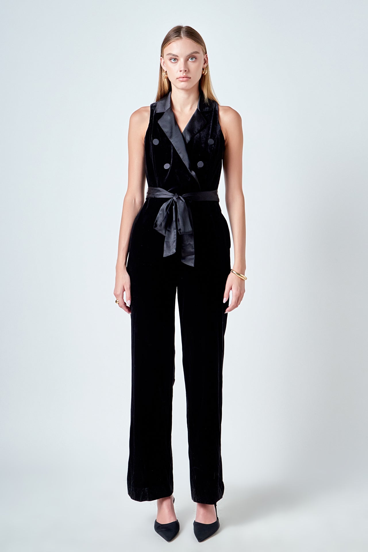 ENDLESS ROSE - Sleeveless Velvet Jumpsuit - JUMPSUITS available at Objectrare