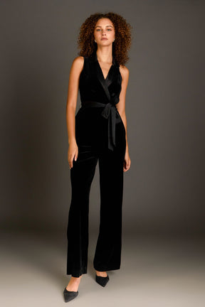 ENDLESS ROSE - Sleeveless Velvet Jumpsuit - JUMPSUITS available at Objectrare