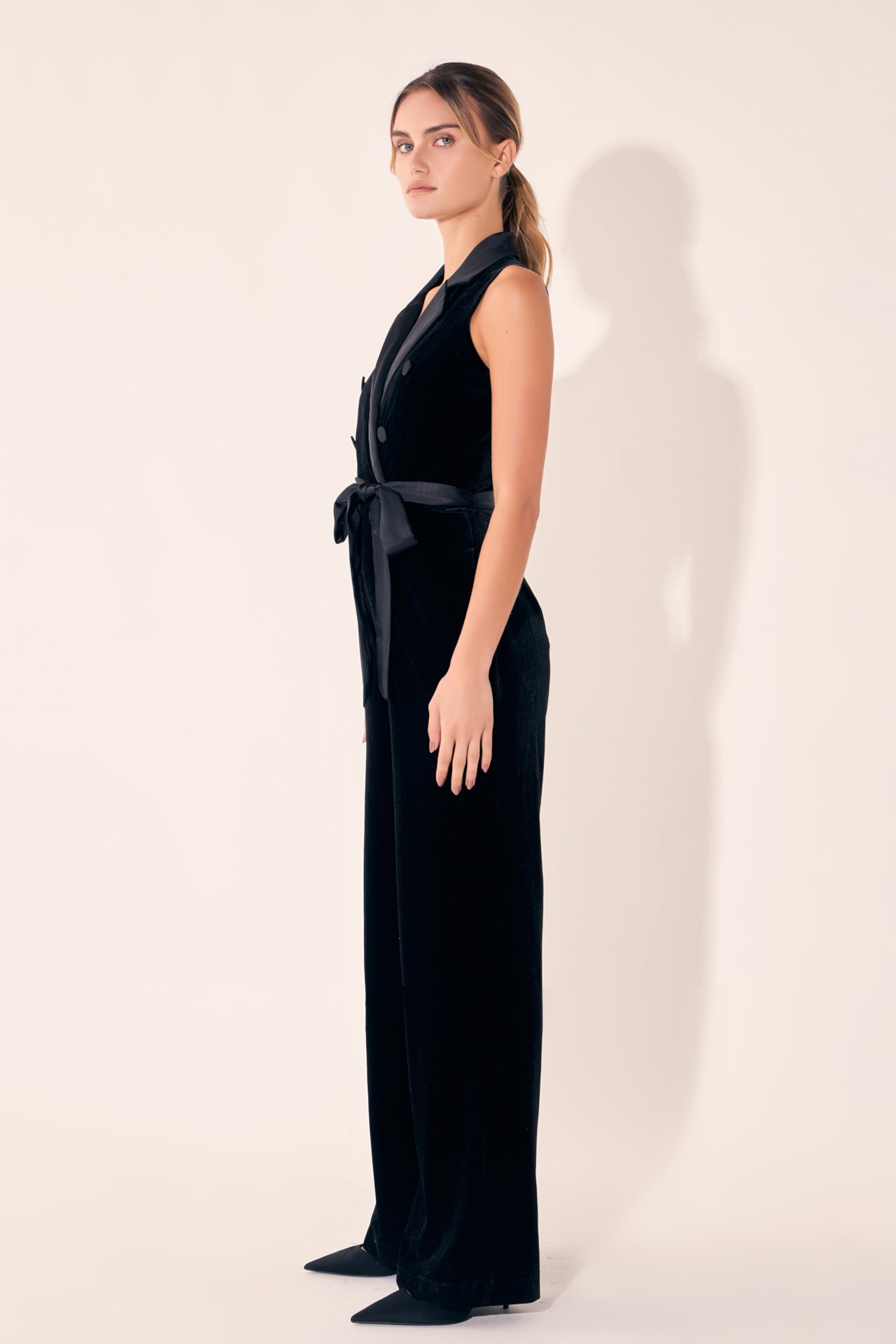 ENDLESS ROSE - Sleeveless Velvet Jumpsuit - JUMPSUITS available at Objectrare