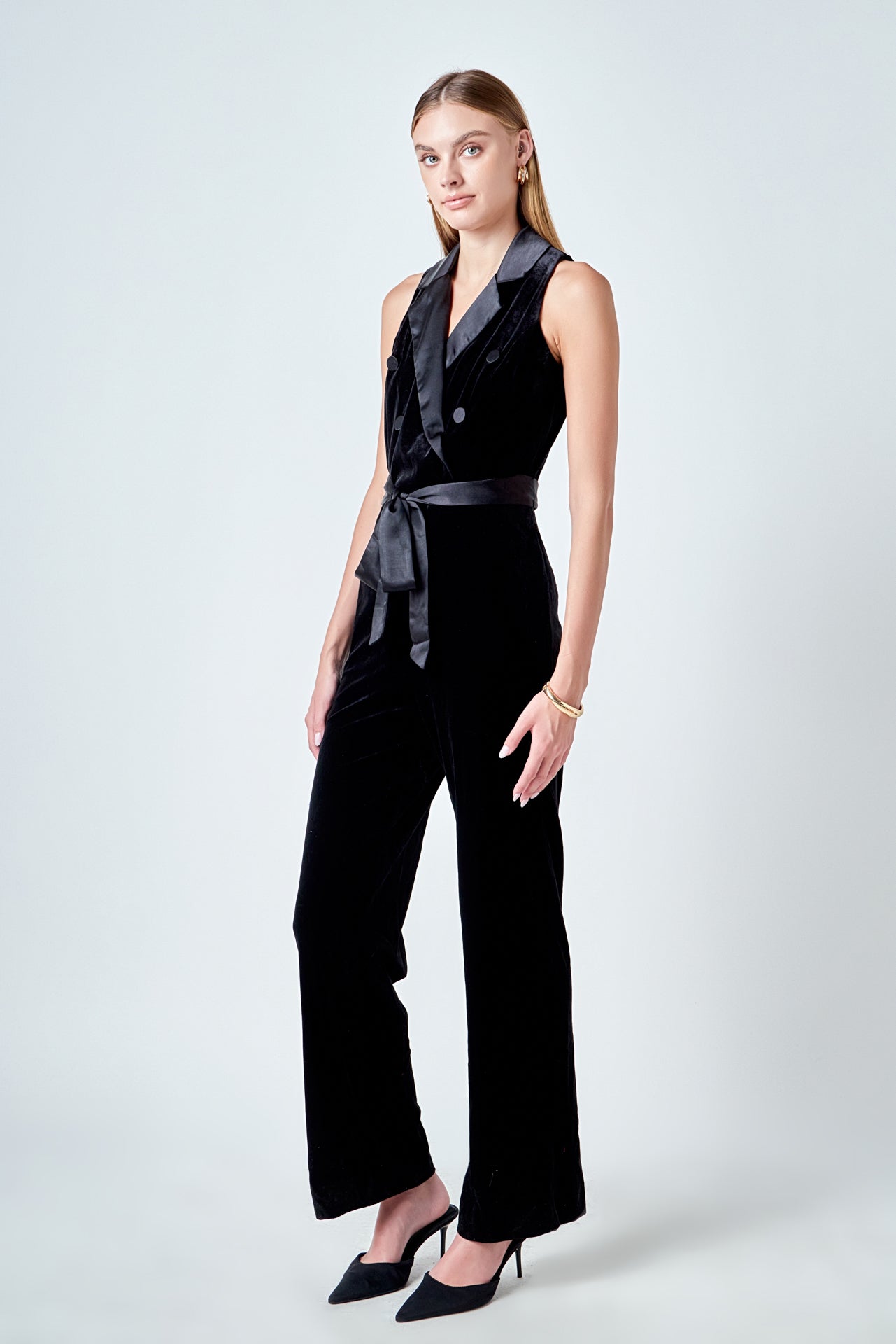 ENDLESS ROSE - Sleeveless Velvet Jumpsuit - JUMPSUITS available at Objectrare