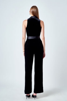 ENDLESS ROSE - Sleeveless Velvet Jumpsuit - JUMPSUITS available at Objectrare