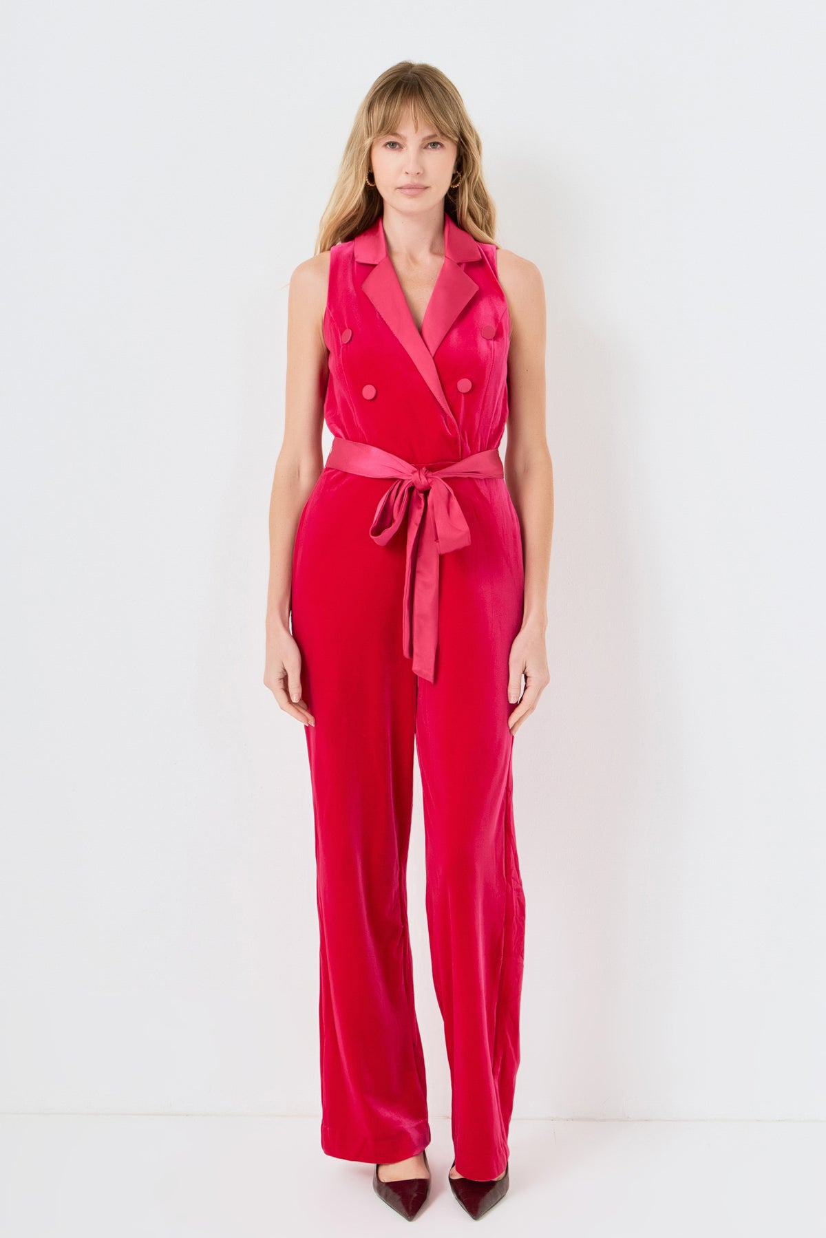 Sleeveless Velvet Jumpsuit