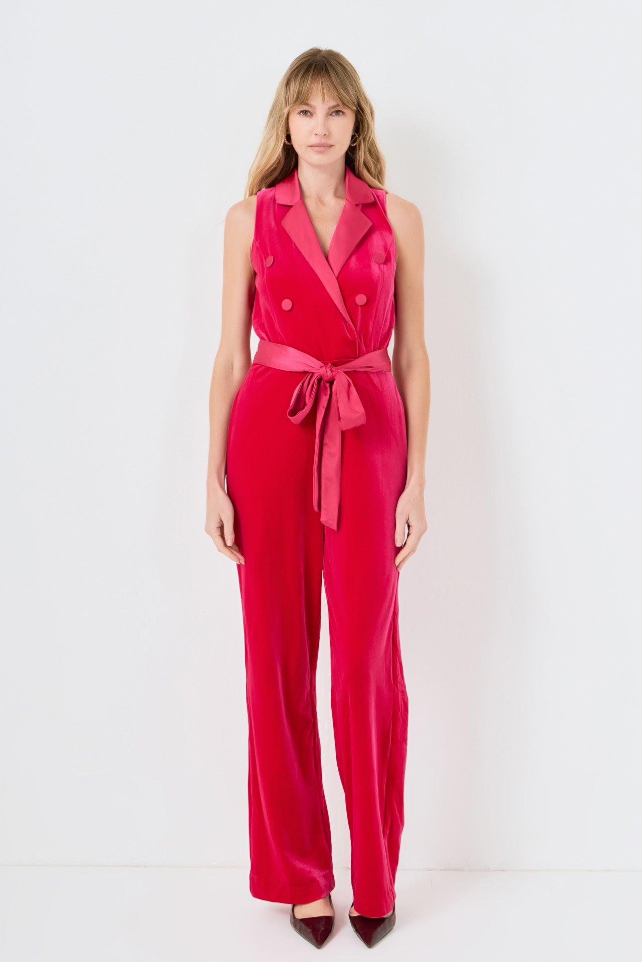 ENDLESS ROSE - Sleeveless Velvet Jumpsuit - JUMPSUITS available at Objectrare
