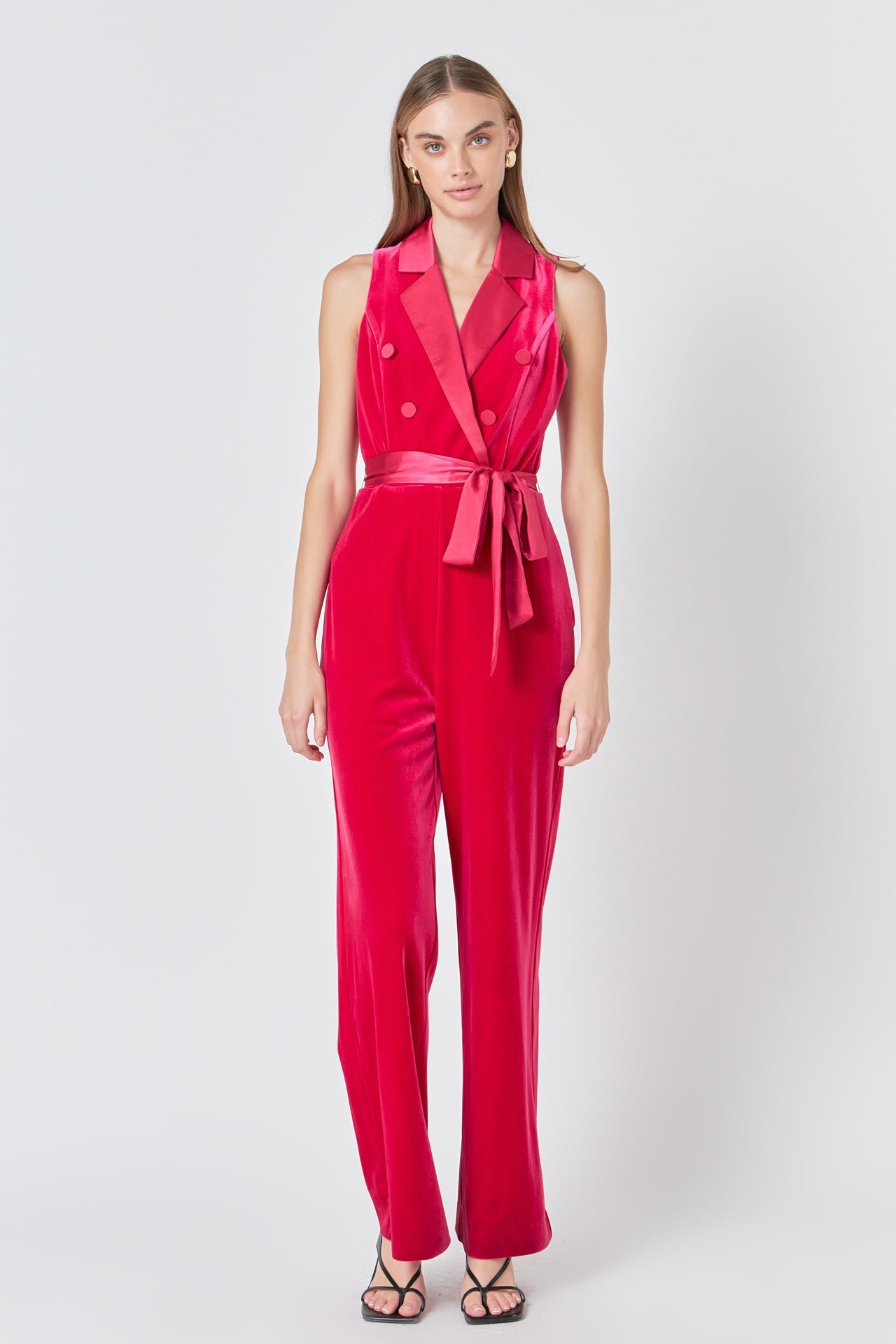 ENDLESS ROSE - Endless Rose - Sleeveless Velvet Jumpsuit - JUMPSUITS available at Objectrare