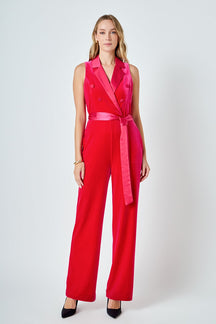 ENDLESS ROSE - Sleeveless Velvet Jumpsuit - JUMPSUITS available at Objectrare