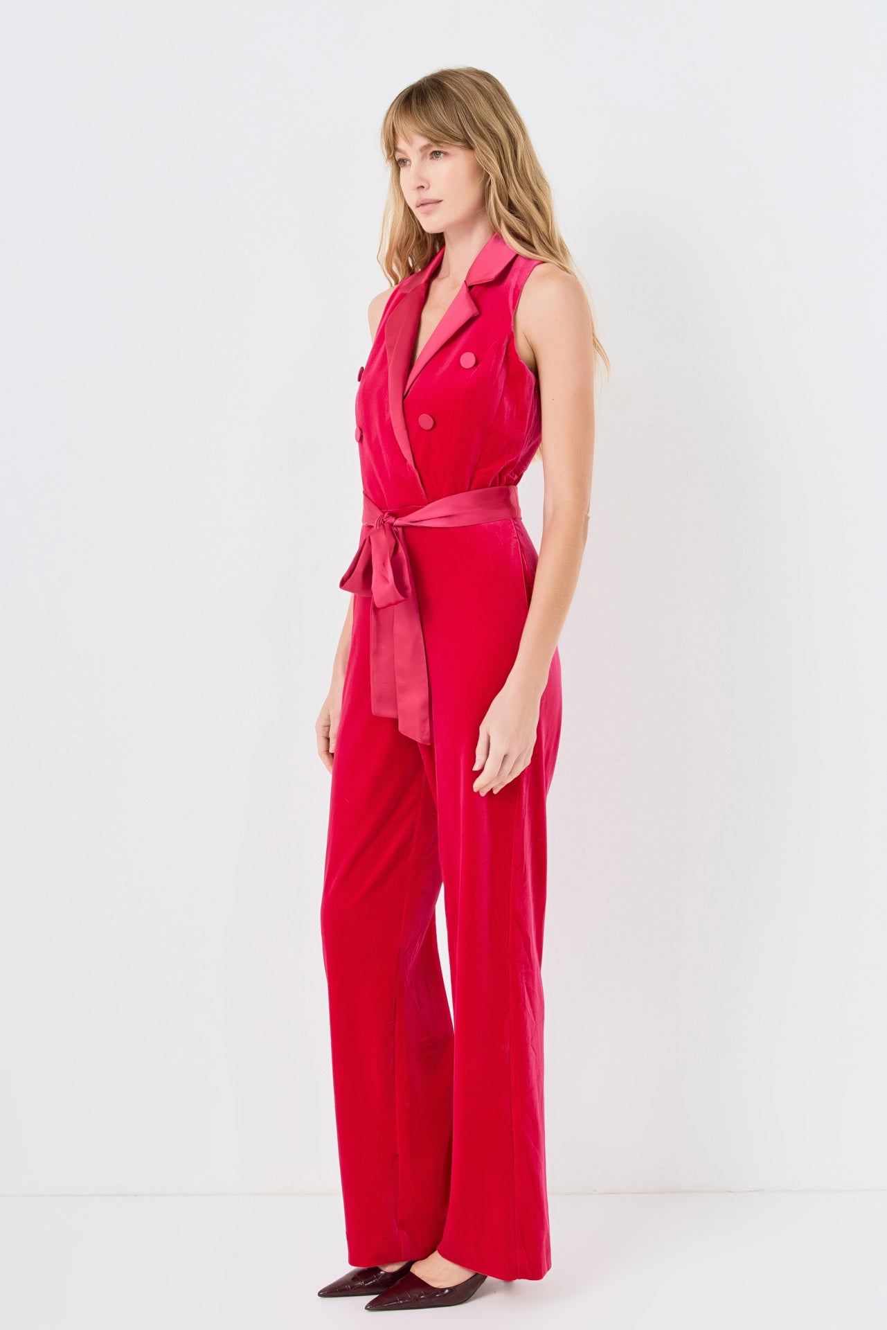 ENDLESS ROSE - Sleeveless Velvet Jumpsuit - JUMPSUITS available at Objectrare