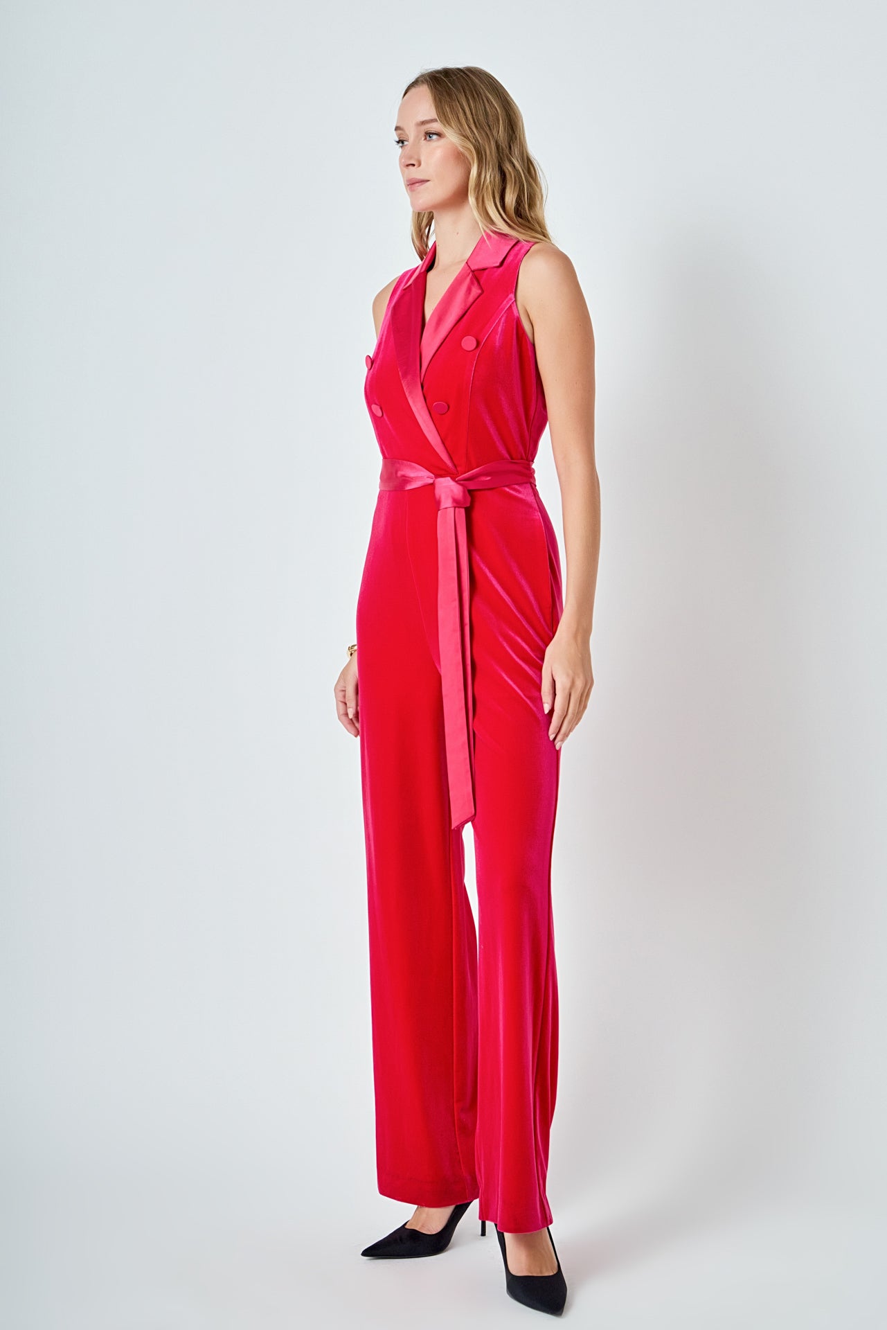 ENDLESS ROSE - Sleeveless Velvet Jumpsuit - JUMPSUITS available at Objectrare