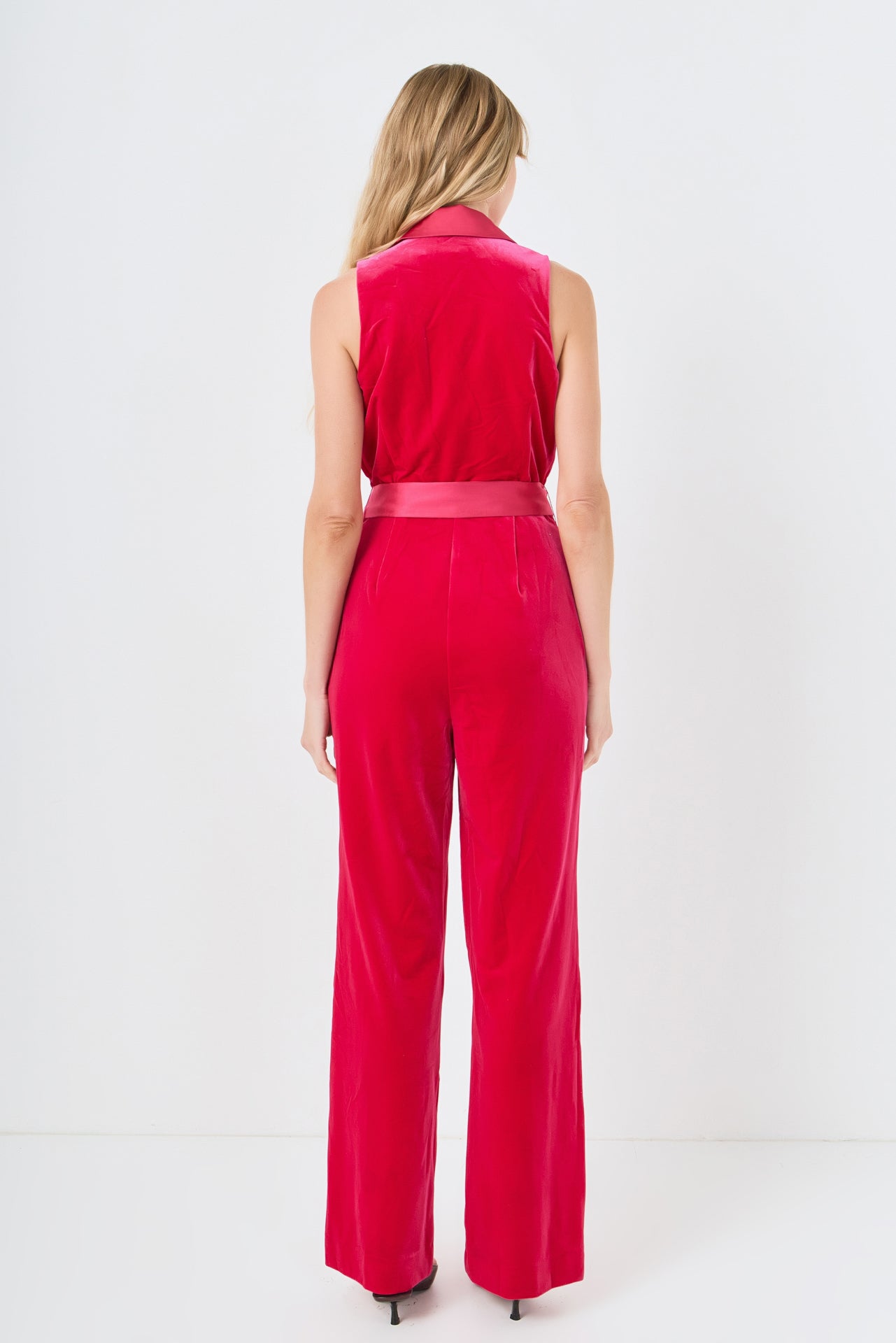 ENDLESS ROSE - Sleeveless Velvet Jumpsuit - JUMPSUITS available at Objectrare