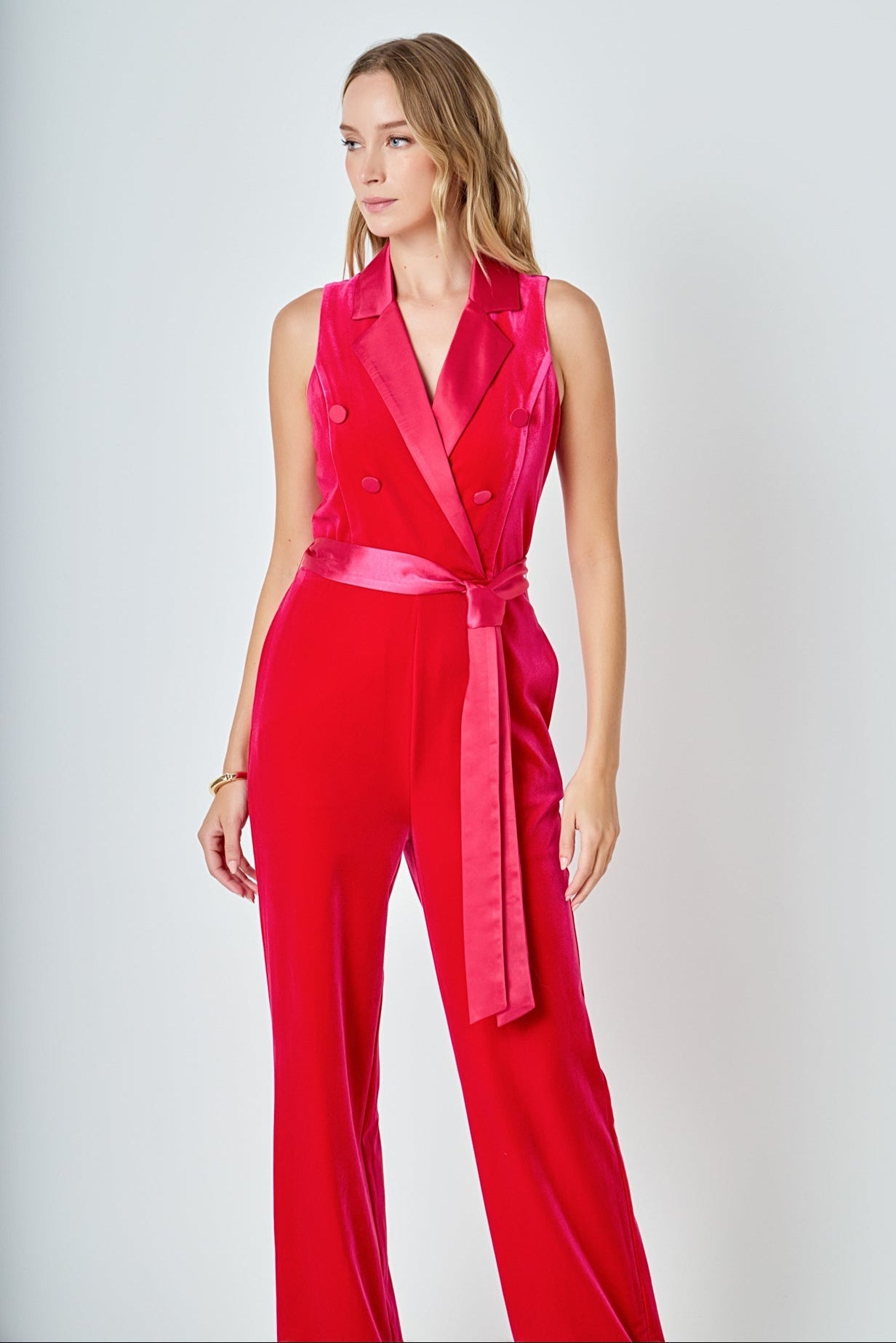 ENDLESS ROSE - Sleeveless Velvet Jumpsuit - JUMPSUITS available at Objectrare
