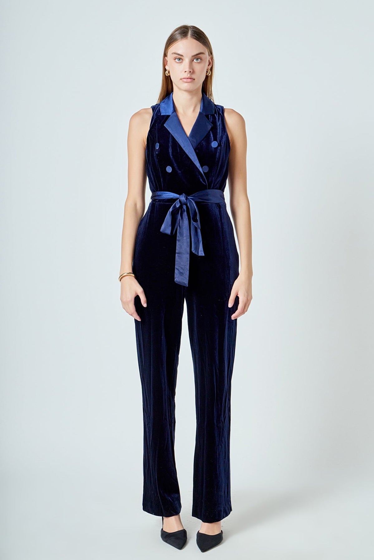 ENDLESS ROSE - Sleeveless Velvet Jumpsuit - JUMPSUITS available at Objectrare