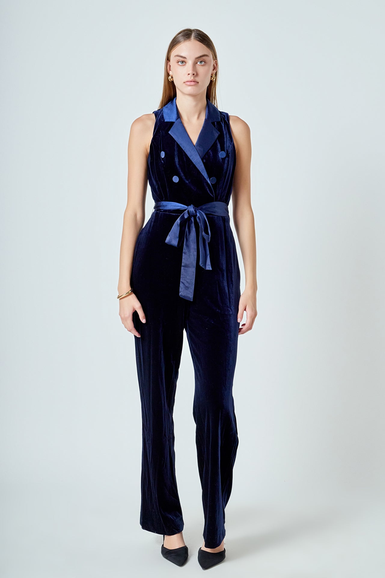 ENDLESS ROSE - Sleeveless Velvet Jumpsuit - JUMPSUITS available at Objectrare