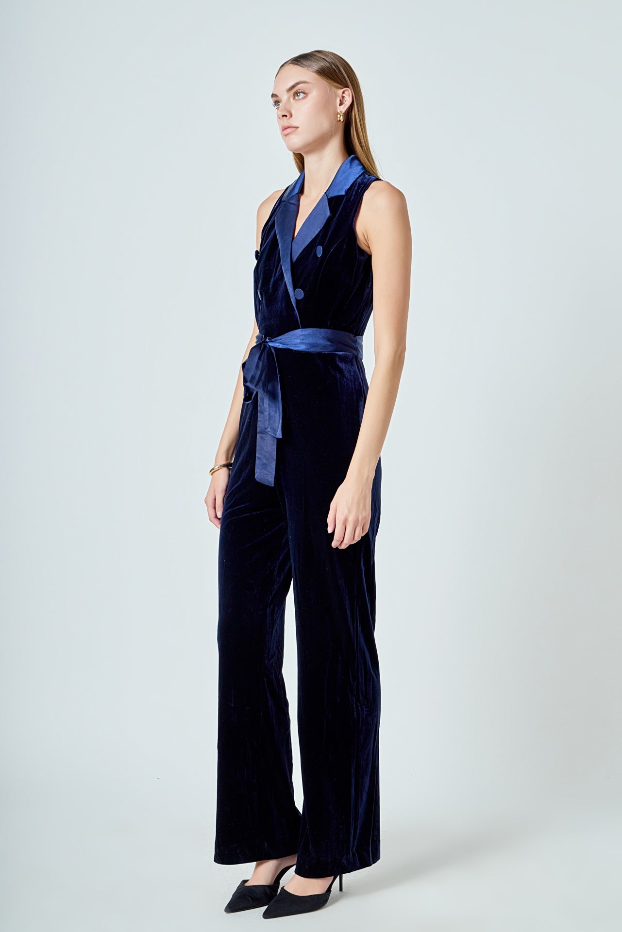 ENDLESS ROSE - Sleeveless Velvet Jumpsuit - JUMPSUITS available at Objectrare