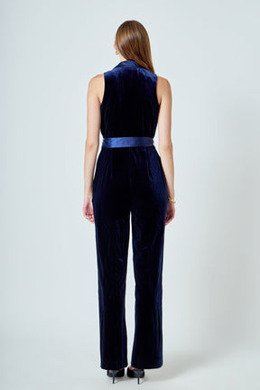 ENDLESS ROSE - Sleeveless Velvet Jumpsuit - JUMPSUITS available at Objectrare