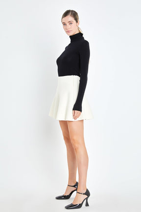 ENGLISH FACTORY - High-Waisted A-Line Mini Skirt - SKIRTS available at Objectrare