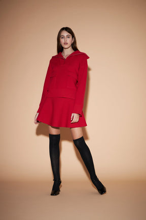 ENGLISH FACTORY - High-Waisted A-Line Mini Skirt - SKIRTS available at Objectrare