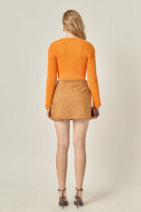 ENGLISH FACTORY - Cropped Ribbed Knit Sweater - SWEATERS & KNITS available at Objectrare