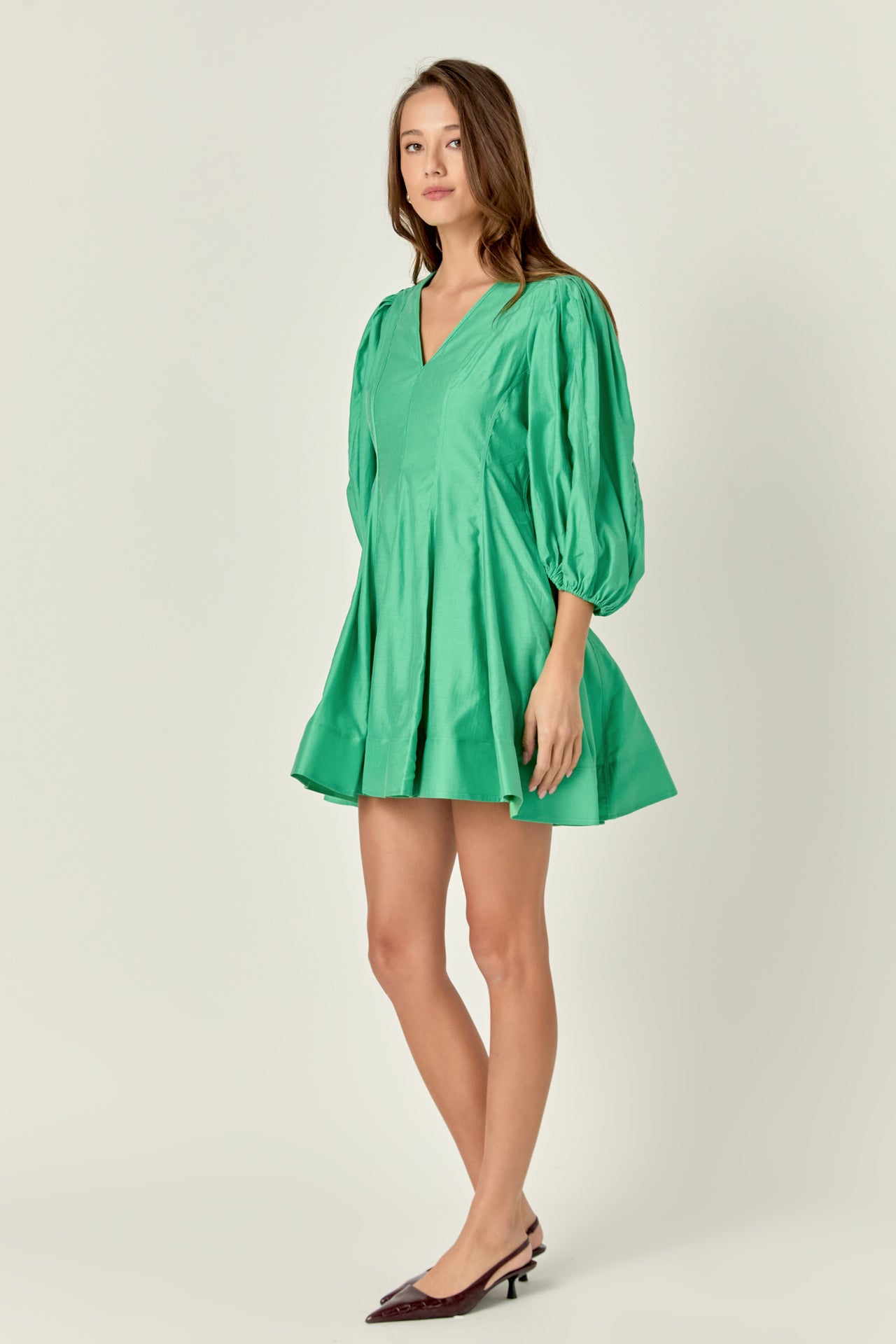 ENGLISH FACTORY - English Factory - Puff Sleeve Flare Mini Dress - DRESSES available at Objectrare