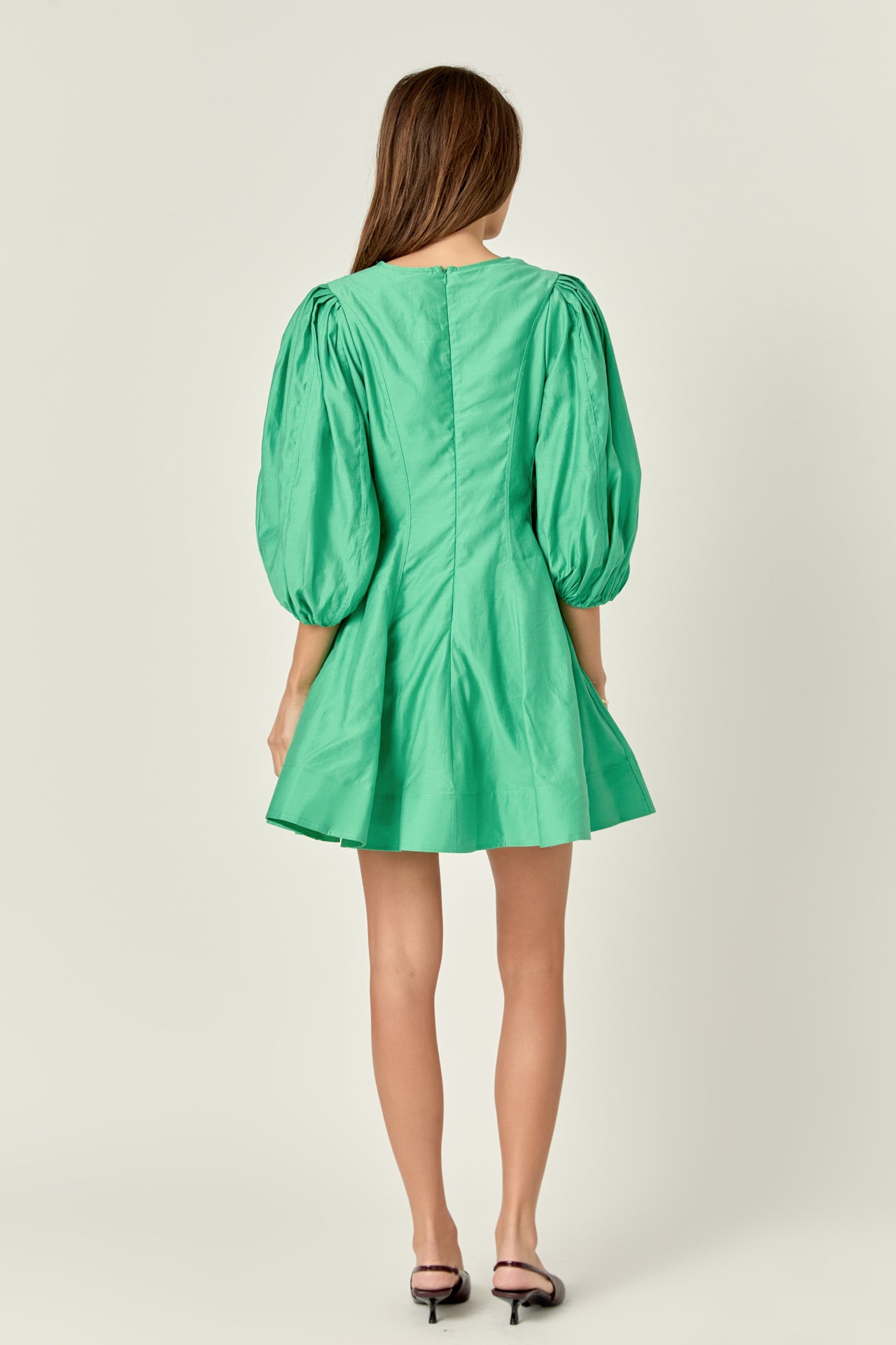 ENGLISH FACTORY - English Factory - Puff Sleeve Flare Mini Dress - DRESSES available at Objectrare