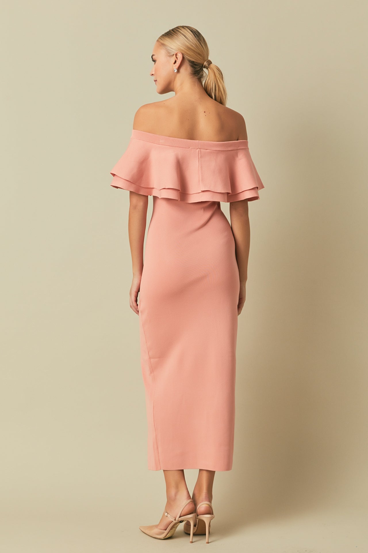 ENDLESS ROSE - Endless Rose - Off the Shoulder Ruffle Maxi Dress - DRESSES available at Objectrare