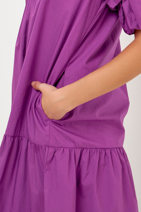 ENGLISH FACTORY - Collared Tiered Midi Dress - DRESSES available at Objectrare
