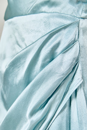 ENDLESS ROSE - Halter Neck Asymmetric Satin Dress - DRESSES available at Objectrare