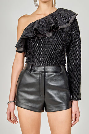 ENDLESS ROSE - One Shoulder Sequin Top - TOPS available at Objectrare