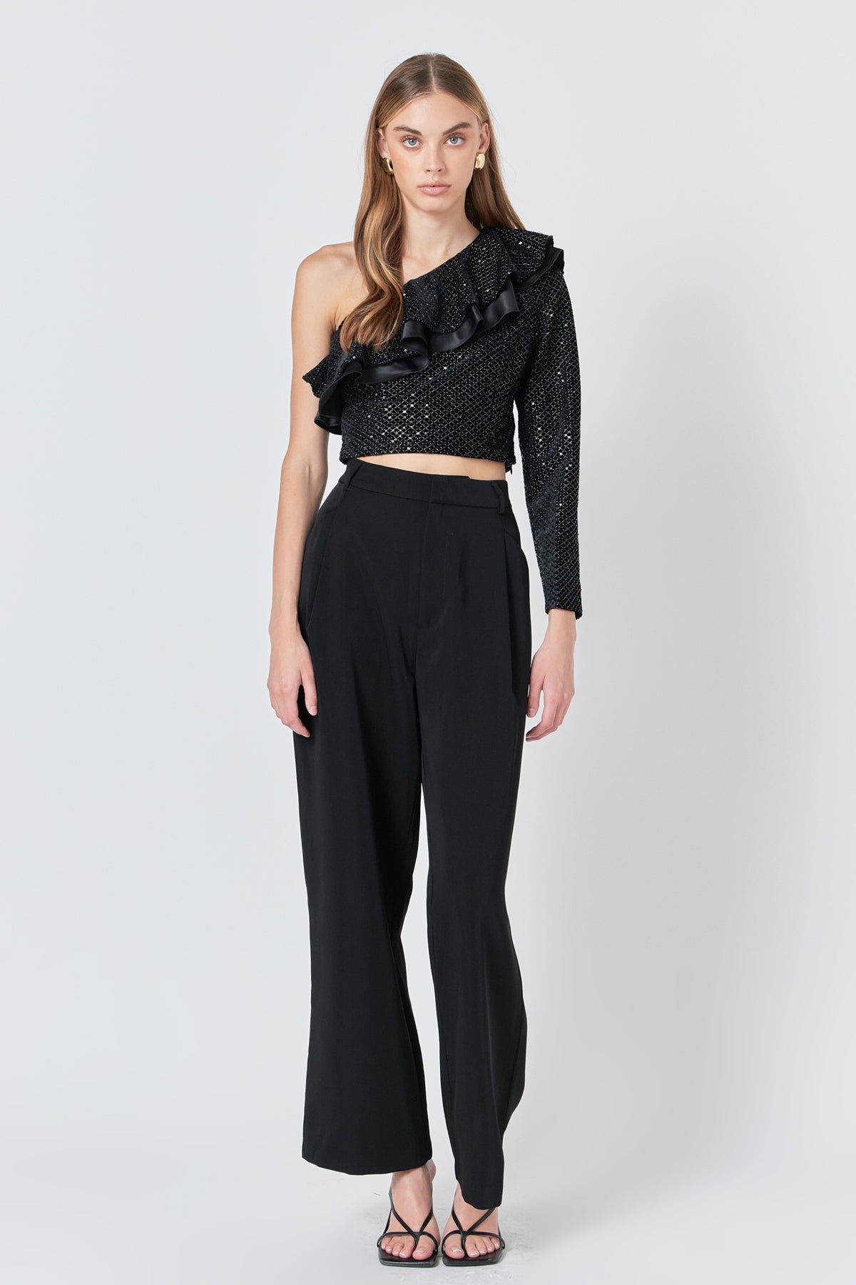 ENDLESS ROSE - One Shoulder Sequin Top - TOPS available at Objectrare