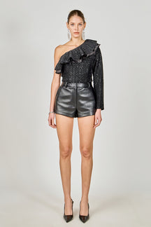 ENDLESS ROSE - One Shoulder Sequin Top - TOPS available at Objectrare