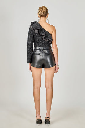 ENDLESS ROSE - One Shoulder Sequin Top - TOPS available at Objectrare