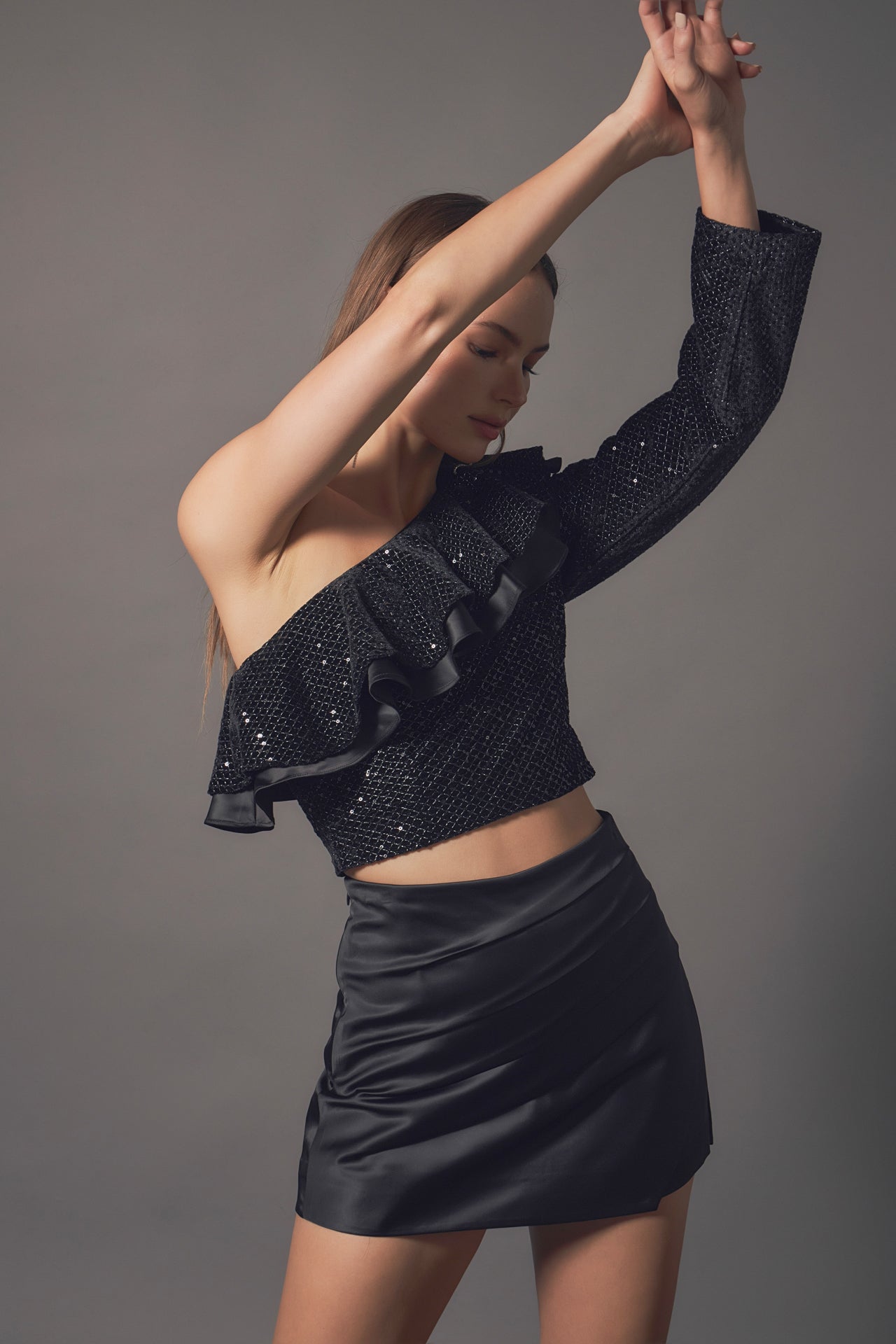 ENDLESS ROSE - One Shoulder Sequin Top - TOPS available at Objectrare