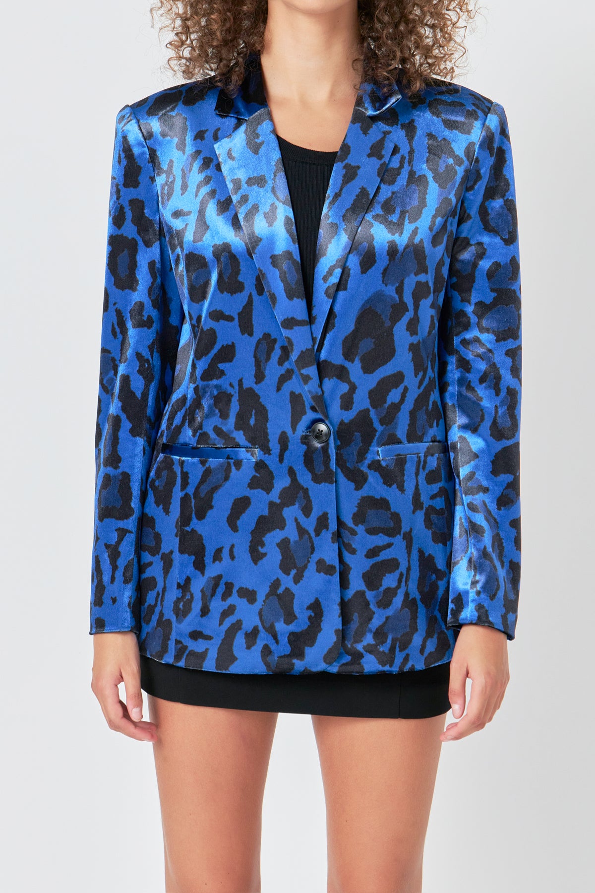 ENDLESS ROSE - Animal Print Velvet Blazer - BLAZERS available at Objectrare