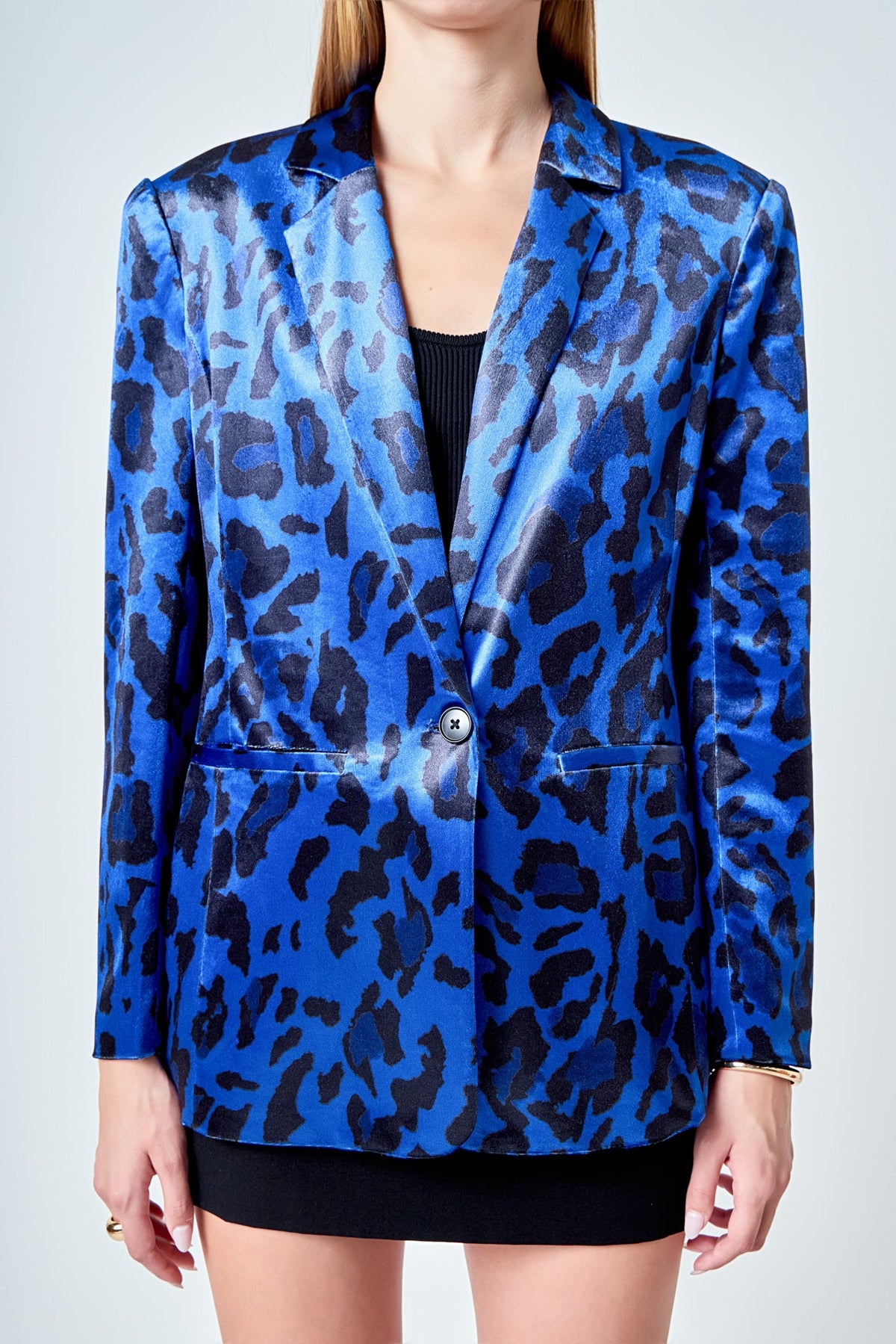ENDLESS ROSE - Animal Print Velvet Blazer - BLAZERS available at Objectrare