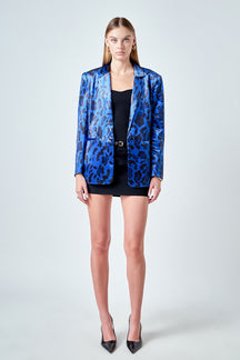 ENDLESS ROSE - Animal Print Velvet Blazer - BLAZERS available at Objectrare