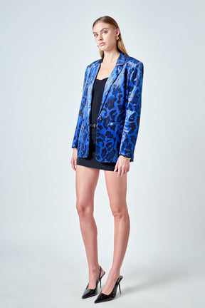 ENDLESS ROSE - Animal Print Velvet Blazer - BLAZERS available at Objectrare