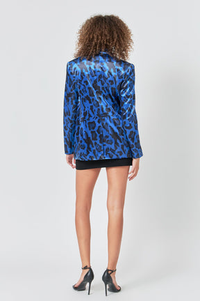 ENDLESS ROSE - Animal Print Velvet Blazer - BLAZERS available at Objectrare