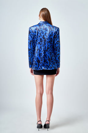 ENDLESS ROSE - Animal Print Velvet Blazer - BLAZERS available at Objectrare