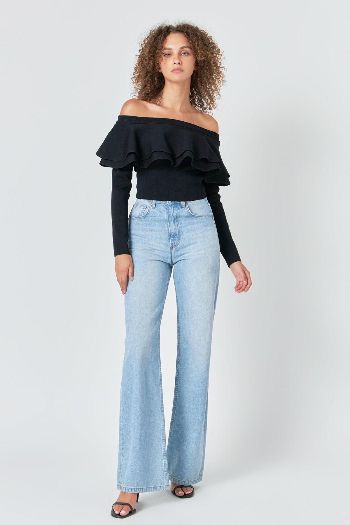 ENDLESS ROSE - Off-The-Shoulder Knit Top - TOPS available at Objectrare