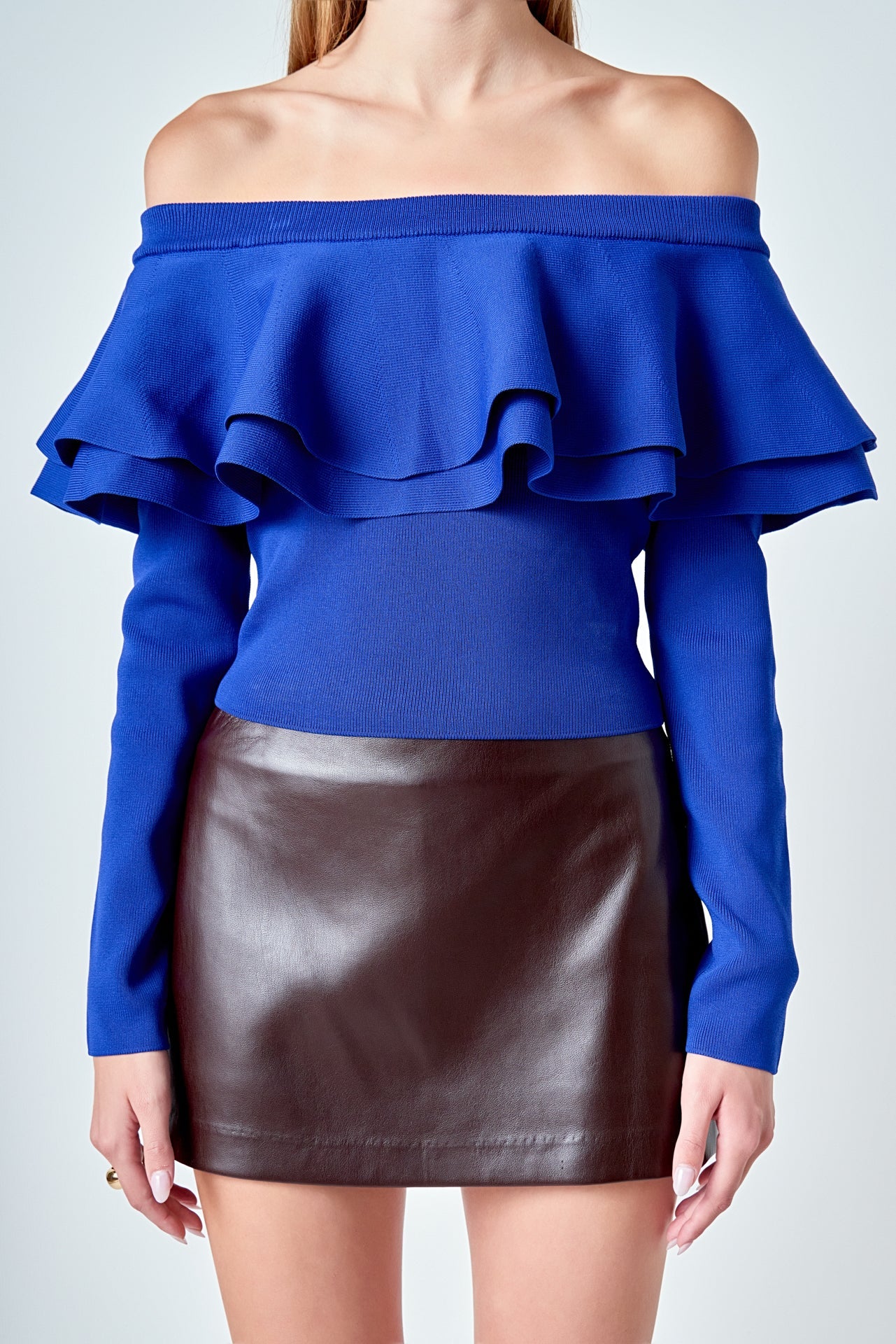 ENDLESS ROSE - Off-The-Shoulder Knit Top - TOPS available at Objectrare