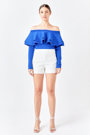 ENDLESS ROSE - Off-The-Shoulder Knit Top - TOPS available at Objectrare