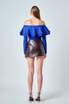 ENDLESS ROSE - Off-The-Shoulder Knit Top - TOPS available at Objectrare