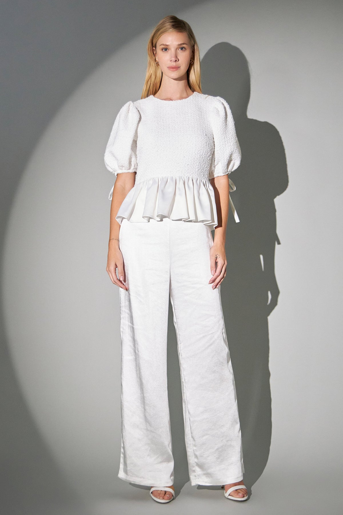 ENGLISH FACTORY - Textured Peplum Top - TOPS available at Objectrare