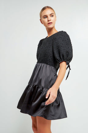 ENGLISH FACTORY - Puff Sleeve Tweed Mini Dress - DRESSES available at Objectrare
