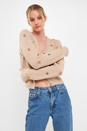 ENGLISH FACTORY - Beaded Detail Knit Cardigan - CARDIGANS available at Objectrare