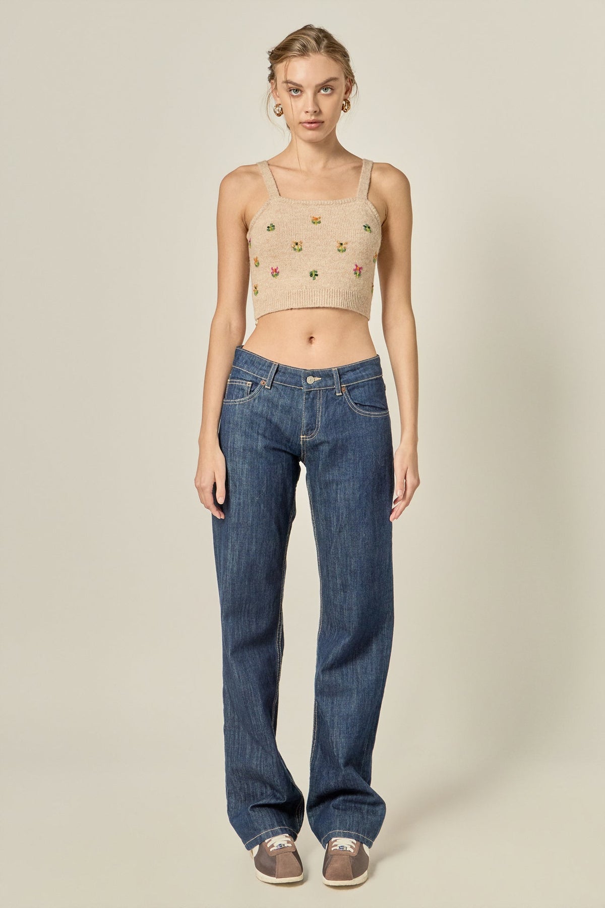 ENGLISH FACTORY - Beaded Detail Knit Tank Top - TOPS available at Objectrare